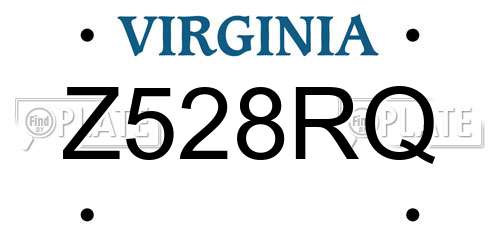 Z528RQ Virginia License Plate