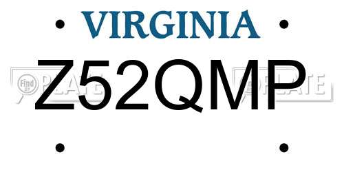 Z52QMP Virginia License Plate
