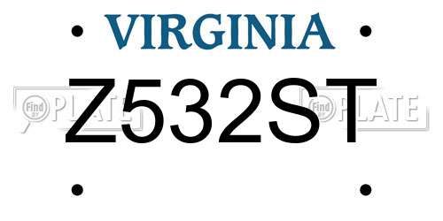 Z532ST Virginia License Plate