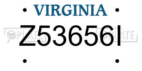 Z53656I Virginia License Plate