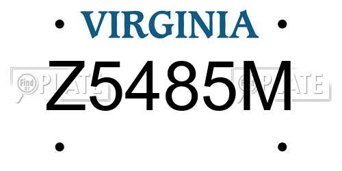 Z5485M Virginia License Plate
