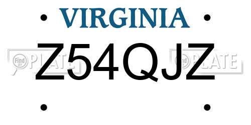 Z54QJZ Virginia License Plate