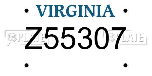 Z55307 Virginia License Plate