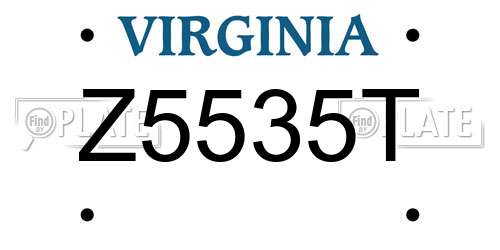 Z5535T Virginia License Plate