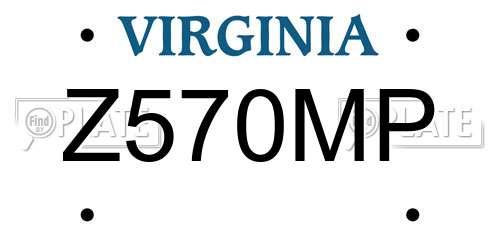 Z570MP Virginia License Plate