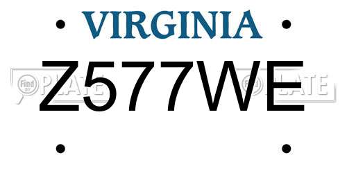 Z577WE Virginia License Plate