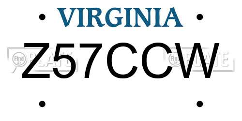 Z57CCW Virginia License Plate