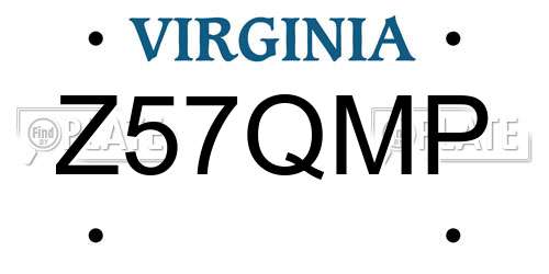 Z57QMP Virginia License Plate