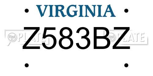 Z583BZ Virginia License Plate