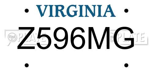 Z596MG Virginia License Plate