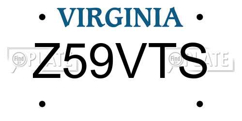 Z59VTS Virginia License Plate