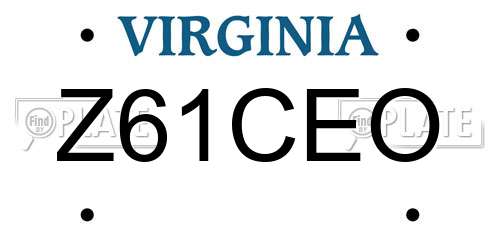 Z61CEO Virginia License Plate