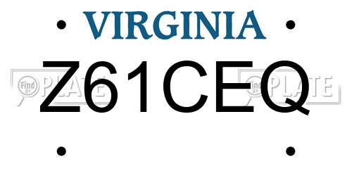 Z61CEQ Virginia License Plate