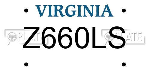 Z660LS Virginia License Plate