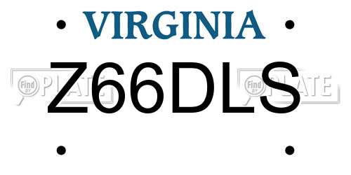 Z66DLS Virginia License Plate