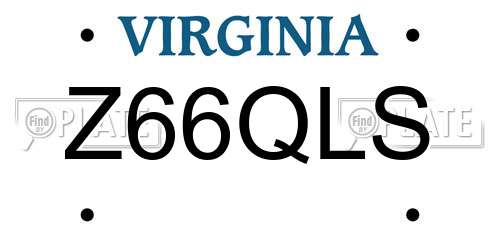 Z66QLS Virginia License Plate