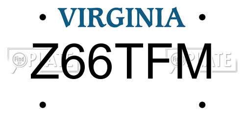 Z66TFM Virginia License Plate