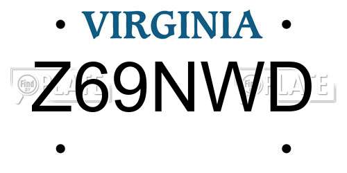 Z69NWD Virginia License Plate