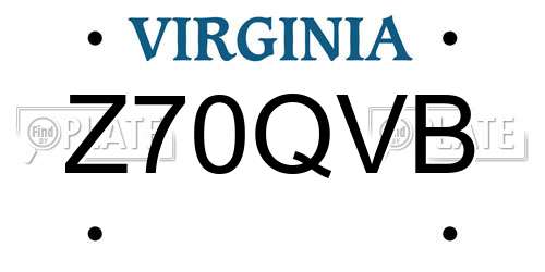 Z70QVB Virginia License Plate