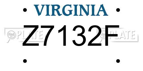 Z7132F Virginia License Plate