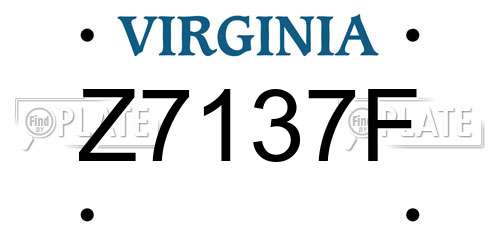 Z7137F Virginia License Plate