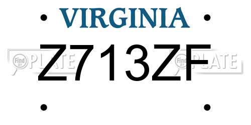 Z713ZF Virginia License Plate