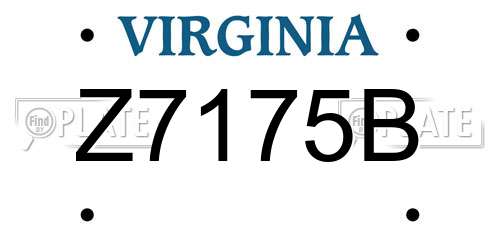 Z7175B Virginia License Plate