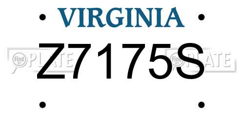 Z7175S Virginia License Plate