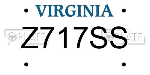 Z717SS Virginia License Plate