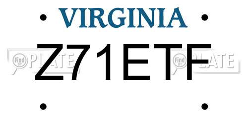 Z71ETF Virginia License Plate