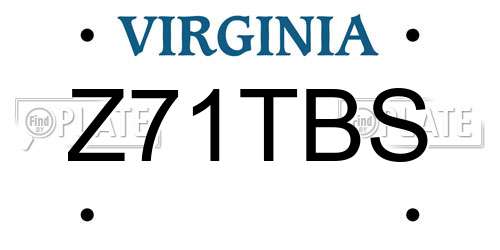 Z71TBS Virginia License Plate