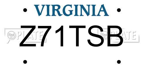 Z71TSB Virginia License Plate