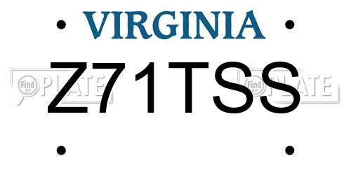 Z71TSS Virginia License Plate