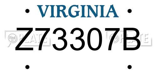Z73307B Virginia License Plate