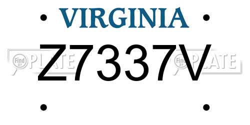 Z7337V Virginia License Plate