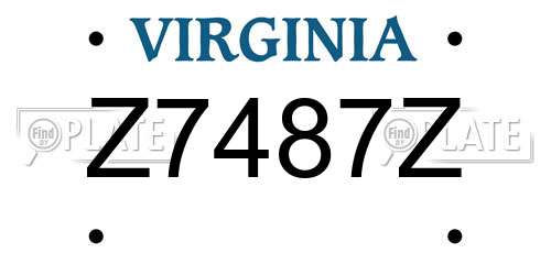 Z7487Z Virginia License Plate
