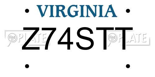 Z74STT Virginia License Plate