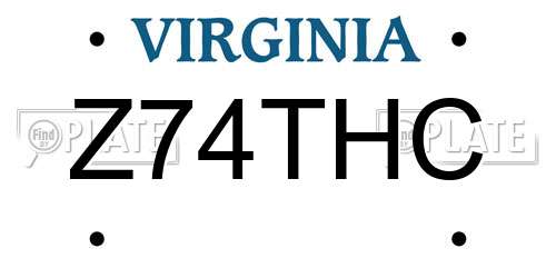 Z74THC Virginia License Plate