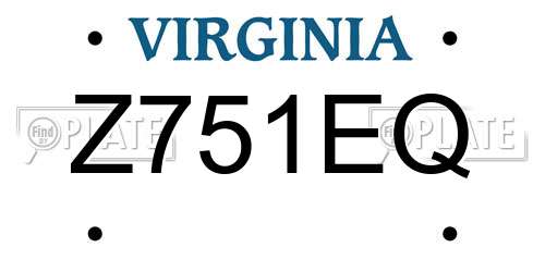 Z751EQ Virginia License Plate