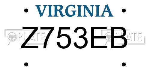 Z753EB Virginia License Plate