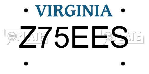 Z75EES Virginia License Plate