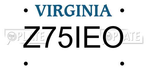Z75IEO Virginia License Plate