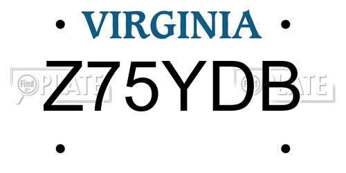 Z75YDB Virginia License Plate