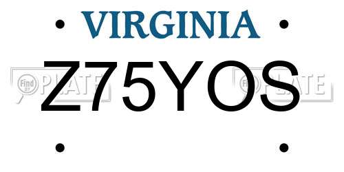 Z75YOS Virginia License Plate
