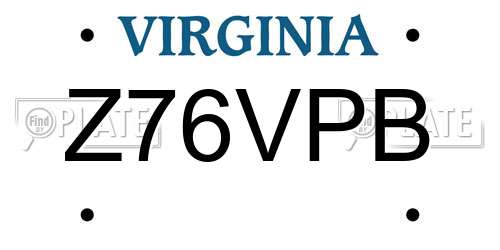 Z76VPB Virginia License Plate
