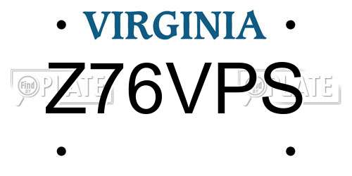 Z76VPS Virginia License Plate