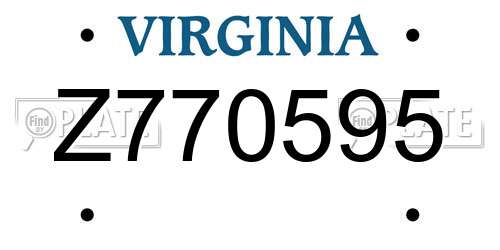 Z770595 Virginia License Plate