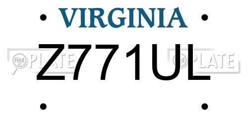 Z771UL Virginia License Plate
