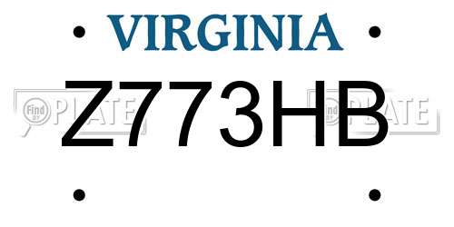 Z773HB Virginia License Plate
