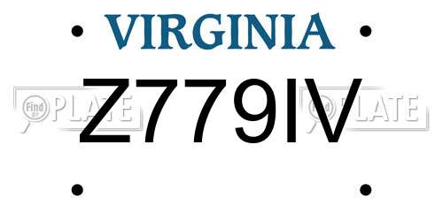 Z779IV Virginia License Plate